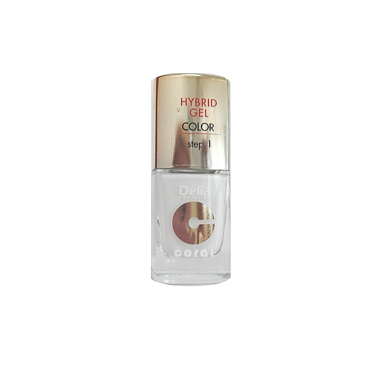 Delia Cosmetics Coral Hybrid Gel Emalia do paznokci nr 25 biały 11ml
