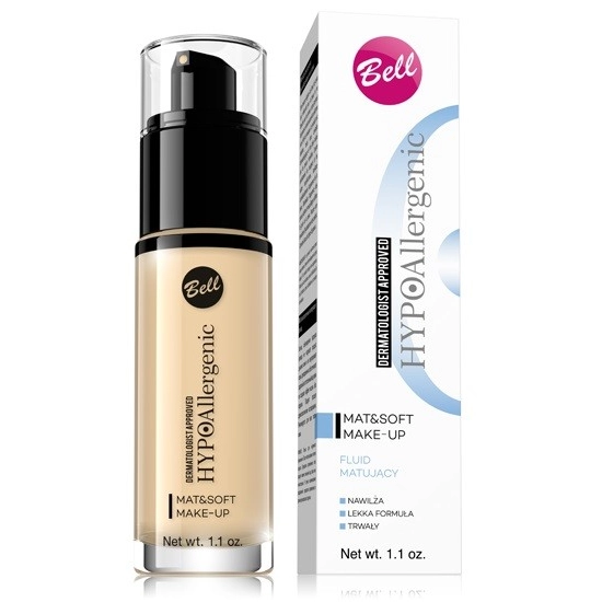 Bell Hypoallergenic Fluid matujący Mat & Soft  nr 03 Sunny Beige  30g