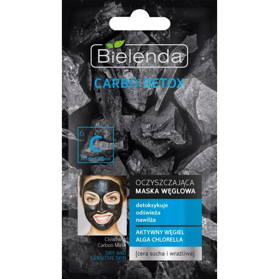 Bielenda Carbo Detox Czarny Węgiel Maska oczyszczająca do cery suchej i wrażliwej  8g