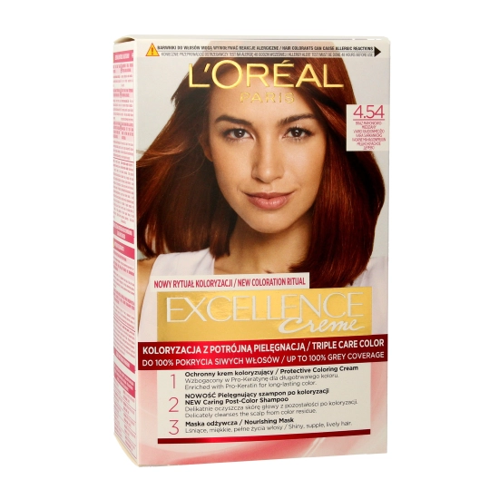 Loreal Excellence Creme Krem koloryzujący 4.54 brąz mahoniowo miedziany