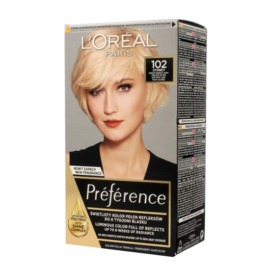 Loreal Feria Preference Bardzo Jasny Blond Perłowy 102