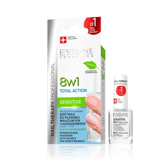 Eveline Nail Therapy Lakier odżywka Total Action 8w1 Sensitive  12ml