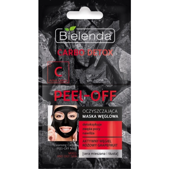 Bielenda Carbo Detox Czarny Węgiel Maska oczyszczająca peel-off  2x6g