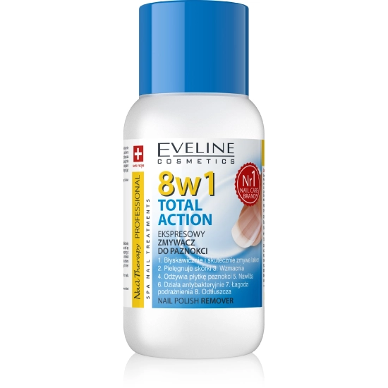 Eveline Nail Therapy Professional Zmywacz do paznokci 8w1 Total Action bezacetonowy  150 ml