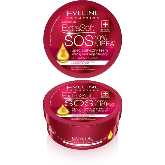 Eveline Extra Soft  SOS 10% Urea Krem intensywnie regenerujący do twarzy i ciała  175ml