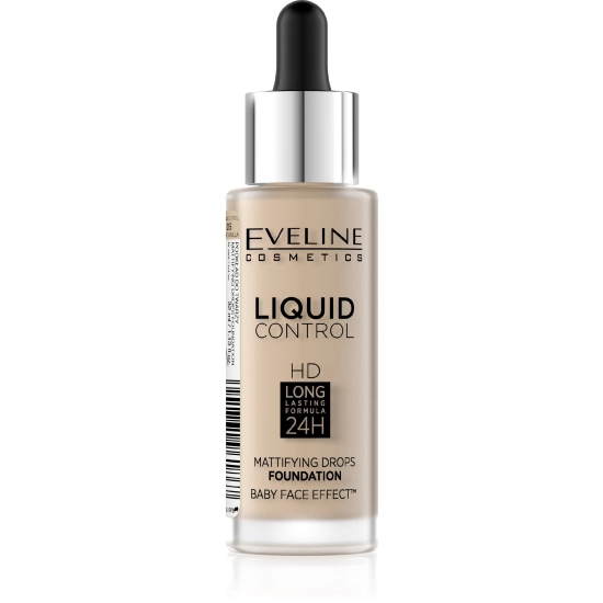Eveline Liquid Control HD Podkład do twarzy z dropperem nr 015 Light Vanilla  32ml