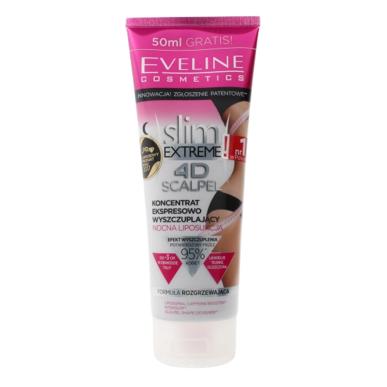 Eveline 4D slim EXTREME Scalpel Koncentrat ekspresowo wyszczuplający Nocna Liposukcja  250ml