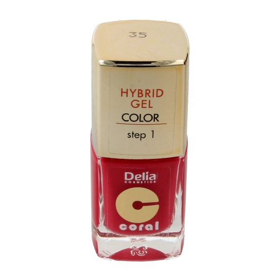 Delia Cosmetics Coral Hybrid Gel Emalia do paznokci nr 35 czerwony koralowy 11ml