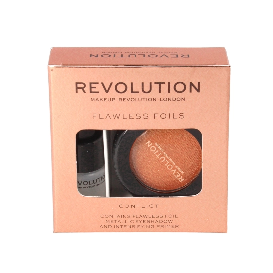 Makeup Revolution Flawless Foils Cień do powiek metaliczny+baza Conflict  1op.
