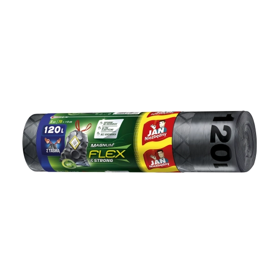 Sarantis Jan Niezbędny Worki na śmieci Magnum z taśmą 120L  1op.-8szt